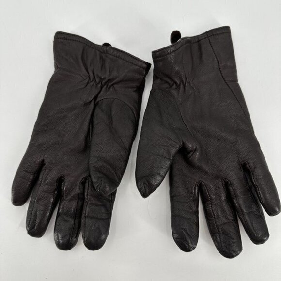 Thinsulate Gloves Chocolate Brown Leather Lined Insulated Winter Large Gloves - Picture 2 of 8